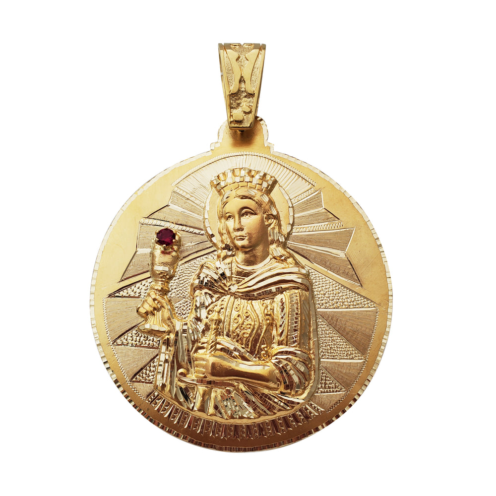 Saint Barbara Medallion Pendant (14K)