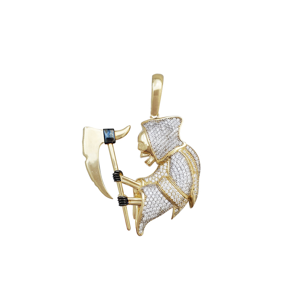 Iced-Out Grim Reaper Pendant (14K)