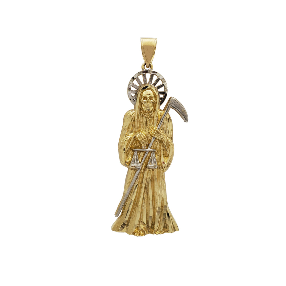 Two Tone Saint Muerte Pendant (14K)