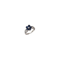钻石和蓝宝石订婚戒指 (14K)