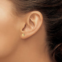 Rose Flower Stud Earrings (14K)