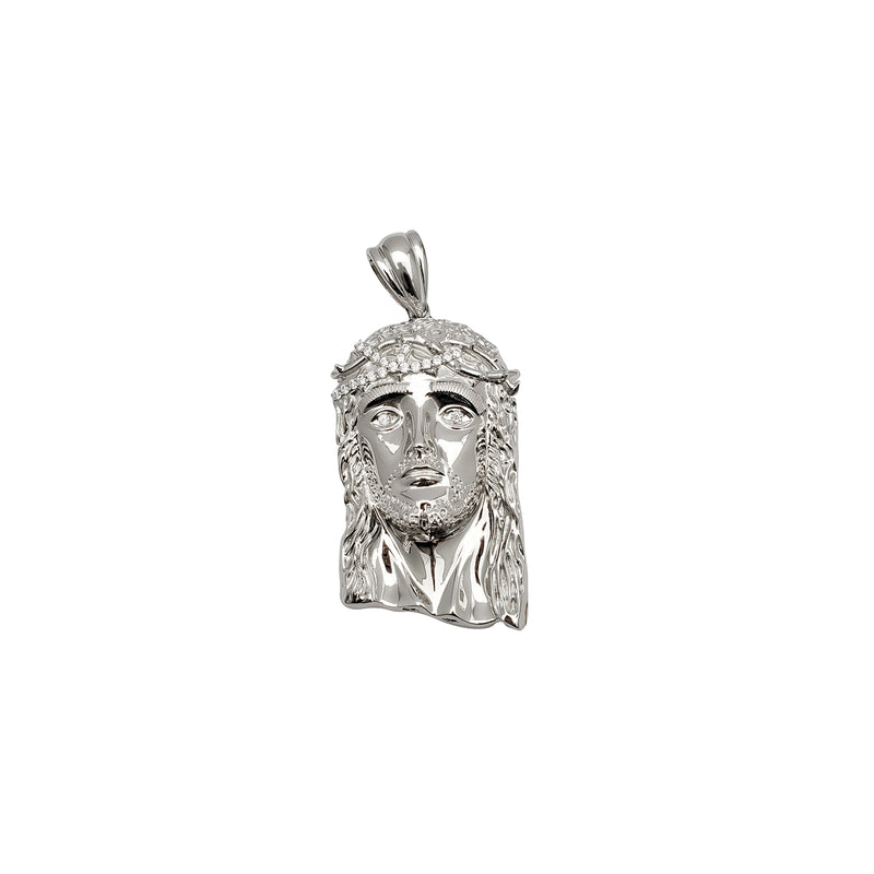 Jesus CZ Head Pendant (Silver)