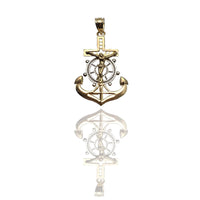 Two-Tone Anchor Crucifix Pendant (14K)