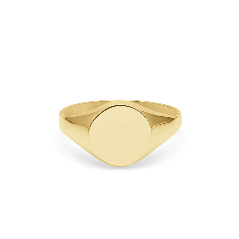 Yellow Gold Solid Signet Ring (14K)