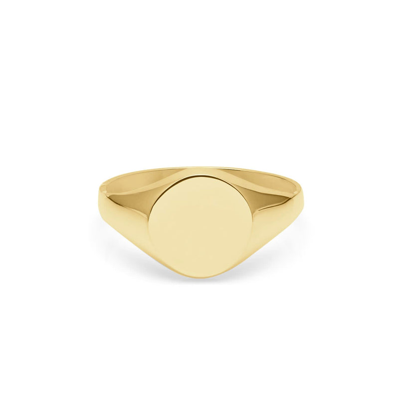 Yellow Gold Solid Signet Ring (14K)