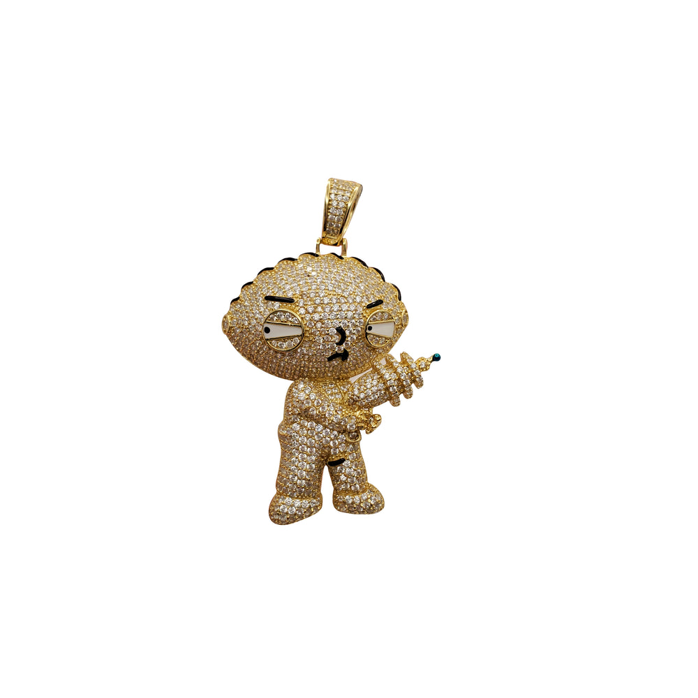 Iced-Out Stewie Pendant (Silver)