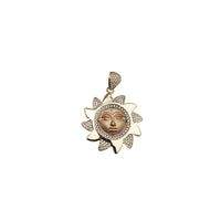 Tricolor Sun Face Celestial Pendant (14K)