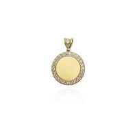 S Milgrain Dumaloq rasmli Memorialion Medaliion CZ Pendant (14K) Popular Jewelry Nyu-York