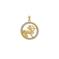 Sagitarius Outlined Medallion Pendant (14K) Popular Jewelry NY