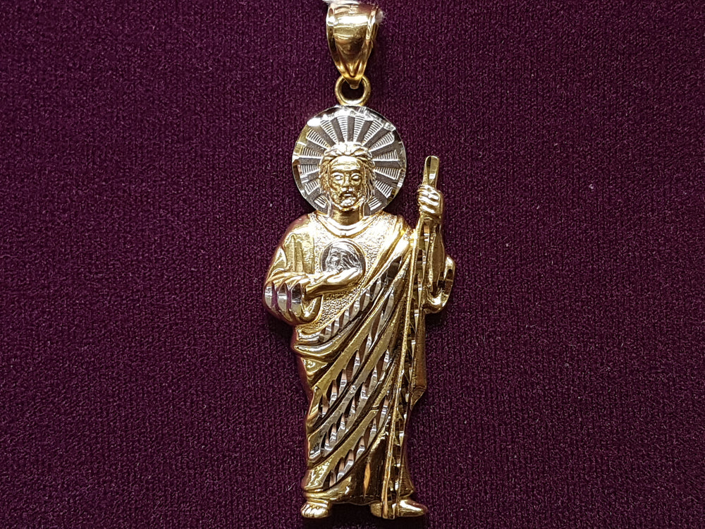 Saint Jude Diamond Cut Pendant in 10K or 14K - Lucky Diamond 恆福珠寶金行 New York City 169 Canal Street 10013 Jewelry store Playboi Charlie Chinatown @luckydiamondny 2124311180