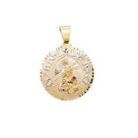Diamond-Cut Saint Barbara Medallion Pendant (14K)