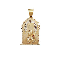 Zirconia Diamond-Cut Saint Barbara Shrine Pendant (14K)