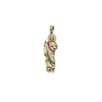 Italian/Mexican Gemstone St. Jude CZ Pendant (14K)