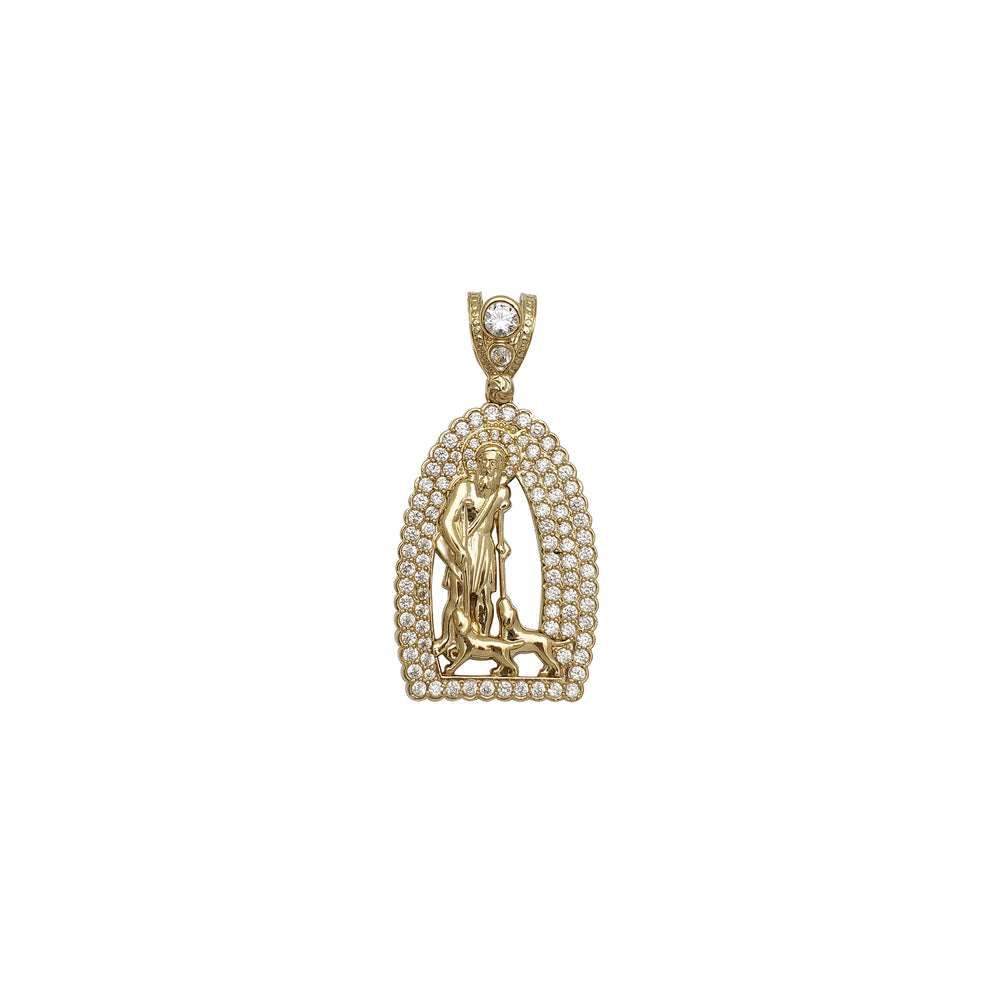 Saint Lazarus Border CZ Pendant (14K)