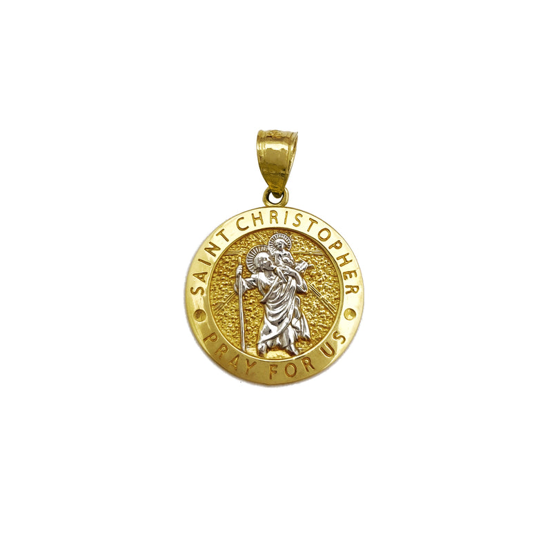 Saint Christopher Round Medallion Pendant (14K) Popular Jewelry New York