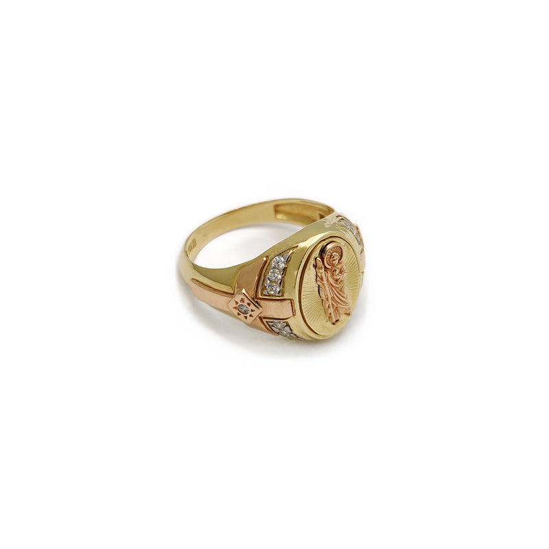 Saint Jude CZ Oval Signet Ring (14K) Popular Jewelry New York