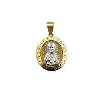 Saint Nicholas Oval Medallion Pendant (14K) Popular Jewelry New York