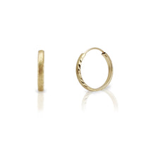 Sand-Blasted Diamond Cut Huggie Earrings (14K) Popular Jewelry New York