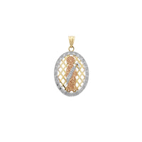 საშუალო ზომის სანტა მურტეს mesh ოვალური მედალიონის გულსაკიდი (14K) Popular Jewelry ნიუ იორკი