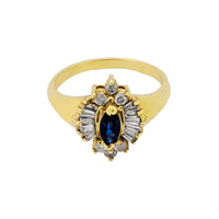 Sapphire Diamond Halo Ring (14K) Popular Jewelry New York
