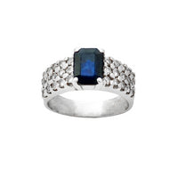 Diamant saffierring (14K) Popular Jewelry NY