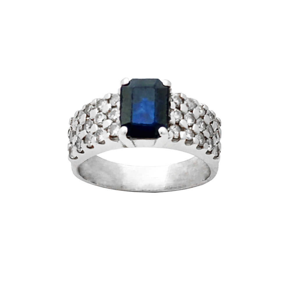 Diamond Sapphire Ring (14K) Popular Jewelry New York
