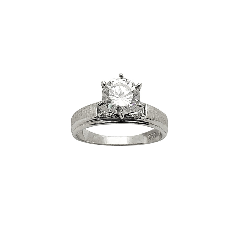 Satin Finish 6-Prong Engagement Ring (14K) Popular Jewelry New York