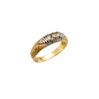 Satin Finish Two-Tone CZ Ring (14K) Popular Jewelry New York