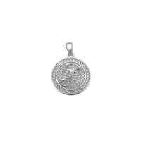Scorpio Zodiac Sign Medallion Pendant (White Silver) Popular Jewelry New York