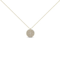 Diamantový náhrdelník Pave s okrúhlym príveskom (14K)