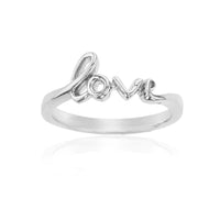 Script Love Ring (Silver) Popular Jewelry New York