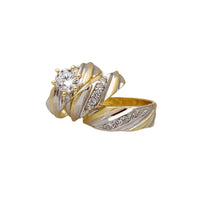 Prstenje od tri dijela s polubrušenom završnom obradom (14K) Popular Jewelry New York