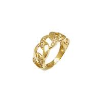 Открытое кубинское кольцо с полупаве (14K) Popular Jewelry New York