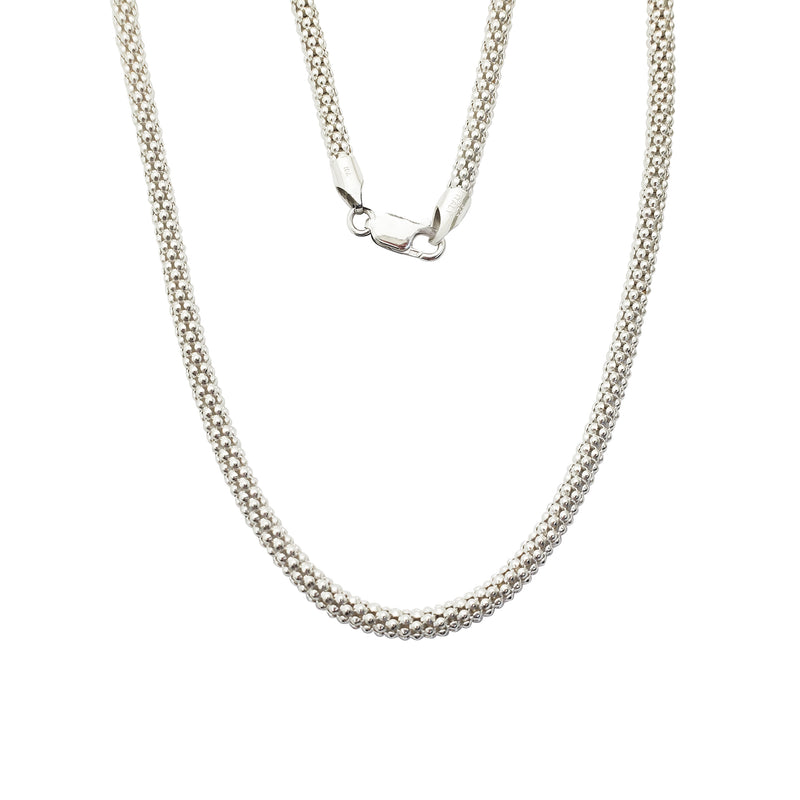Shiny Popcorn Necklace (Silver)
