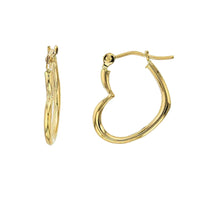 Yellow Gold Sideways Heart Shaped Earrings (14K) Popular Jewelry New York