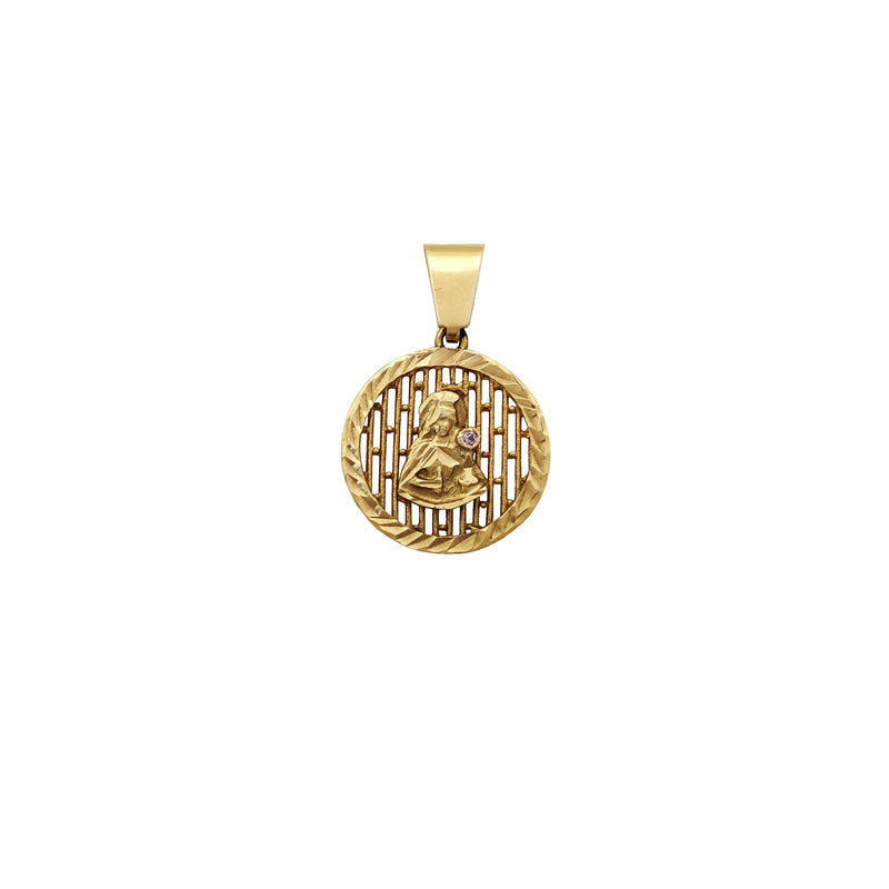 Silhouette Bamboo Round Saint Barbara Medallion Pendant (14K) Popular Jewelry New York