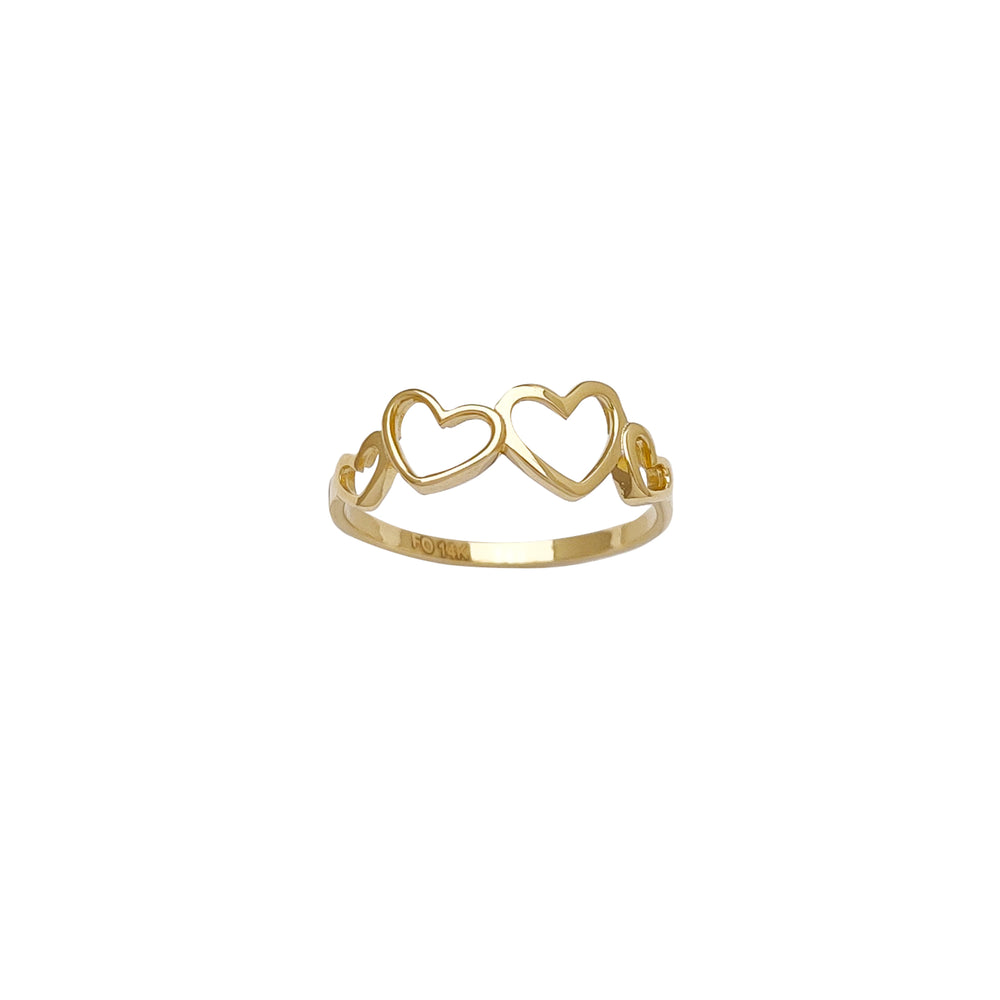 Silhouette Hearts Ring (14K) Popular Jewelry New York