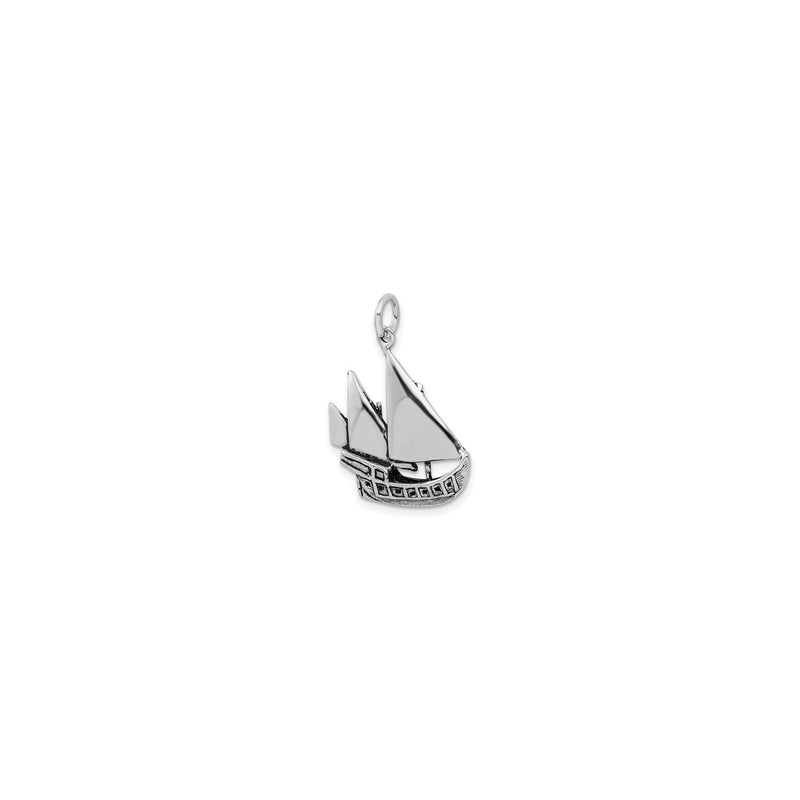 Antique Finish Boat Pendant (Silver) diagonal - Popular Jewelry - New York