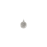 Antique-Finish Saint Michael Silhouette Round Medal (Silver) ka pele - Popular Jewelry - New york