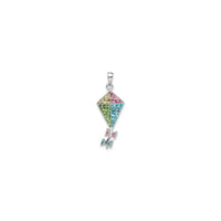 Bedazzled Colorful Kite Pendant (Silver) front - Popular Jewelry - New York