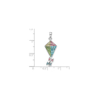 Bedazzled Colorful Kite Pendant (Silver) scale - Popular Jewelry - Nyu York