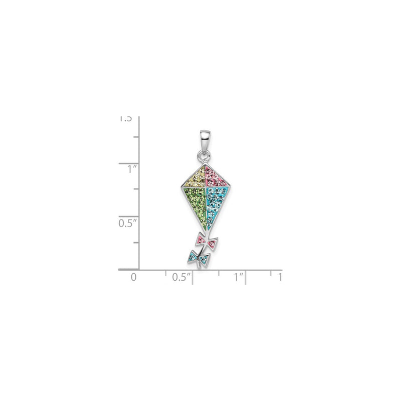 Bedazzled Colorful Kite Pendant (Silver) scale - Popular Jewelry - New York