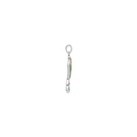 Bedazzled Colorful Kite Pendant (Silver) side - Popular Jewelry - Nyu York