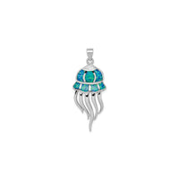 Blue Opal Jellyfish Charm (Silver) front - Popular Jewelry - New York