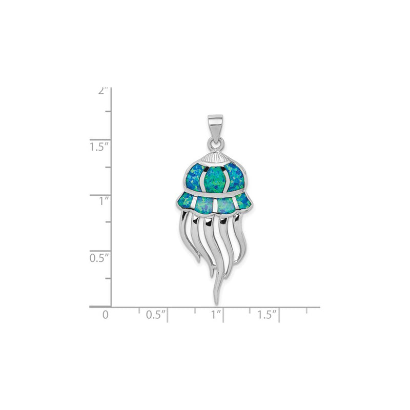 Blue Opal Jellyfish Charm (Silver) scale - Popular Jewelry - New York