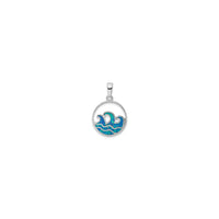 Blue Opal Waves Circle Pendant (Qalin) hore - Popular Jewelry - New York