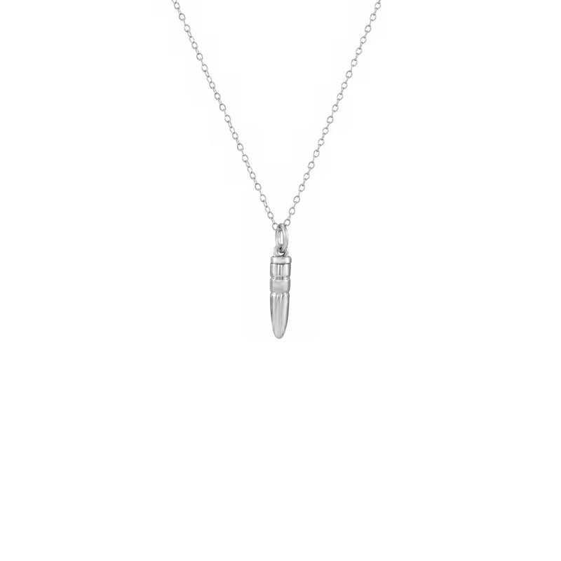 Bullet Ash Holder Necklace (Silver) front - Popular Jewelry - New York
