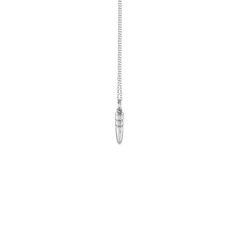 Bullet Ash Holder Necklace (Silver) side - Popular Jewelry - New York