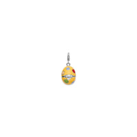 Colorful Polka Dot Easter Egg Charm (Silver) back - Popular Jewelry - New York