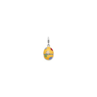 রঙিন পোলকা ডট ইস্টার ডিম চার্ম (সিলভার) সামনে - Popular Jewelry - নিউ ইয়র্ক